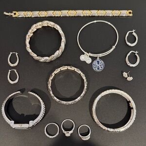 Lot of Silver Tone Jewelry